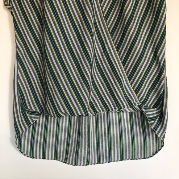 Max Studio Hennie Surplice Top M Stitch Fix High Low Dolman Sleeve Stripe Blouse - Picture 3 of 8